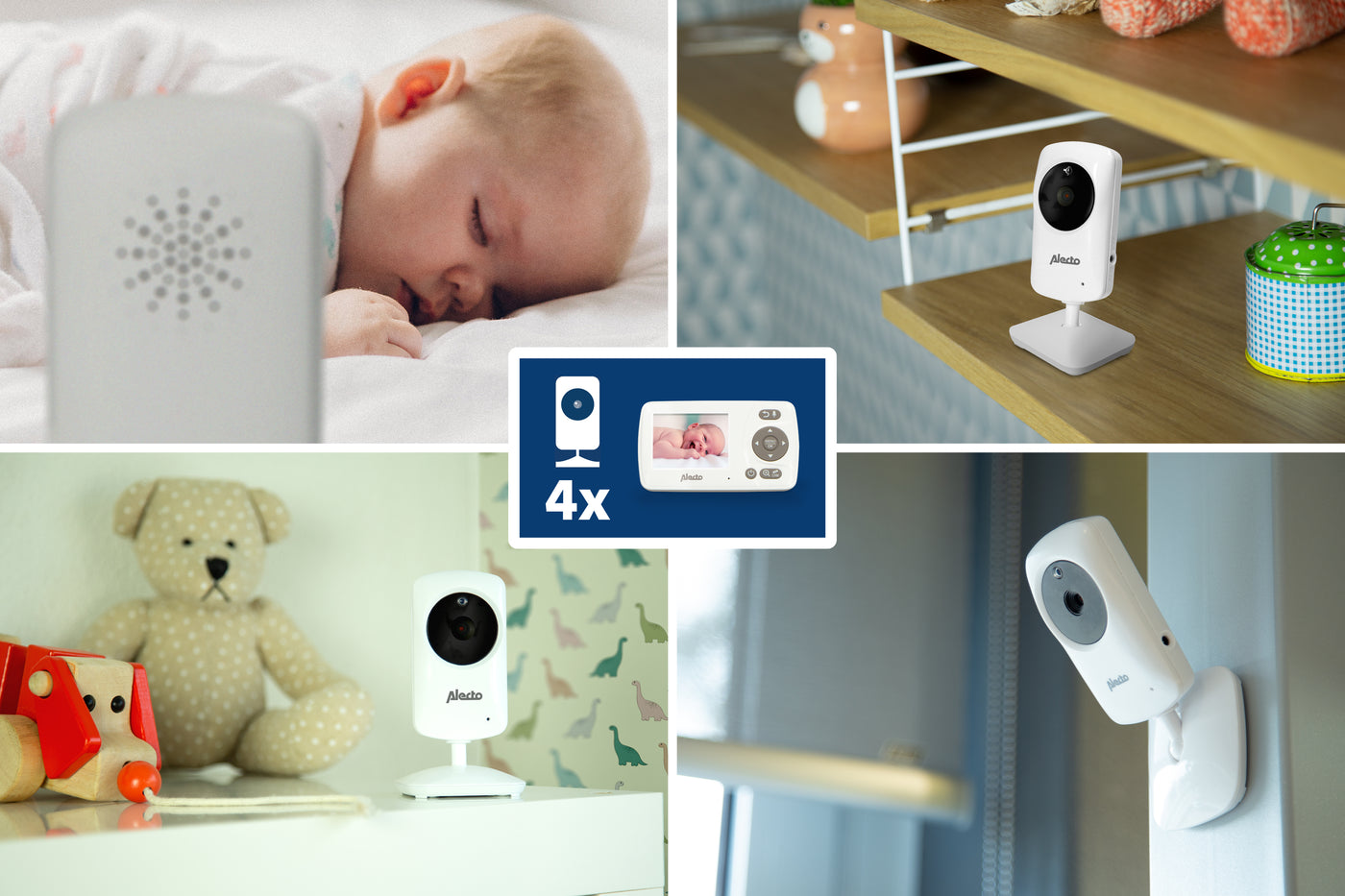 Alecto DVM-64 - Video baby monitor with 2.4" colour display, white