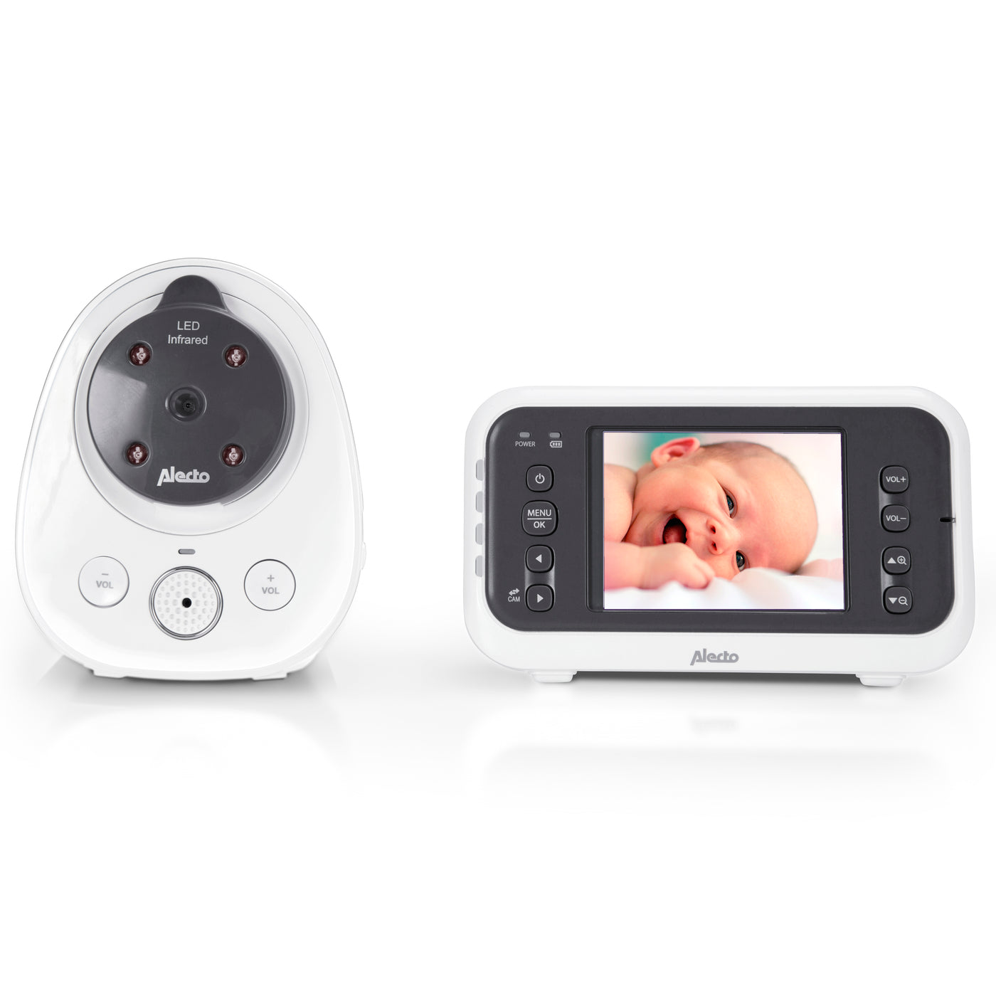 Alecto DVM-77 - Video baby monitor with 2.8" colour display, white/anthracite