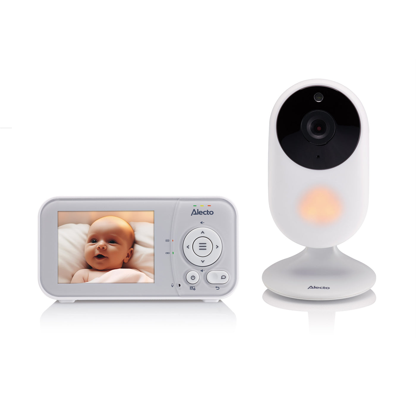 Alecto DVM2028 - Baby monitor with camera with 2.8" display - Night vision and temperature display - White/Grey