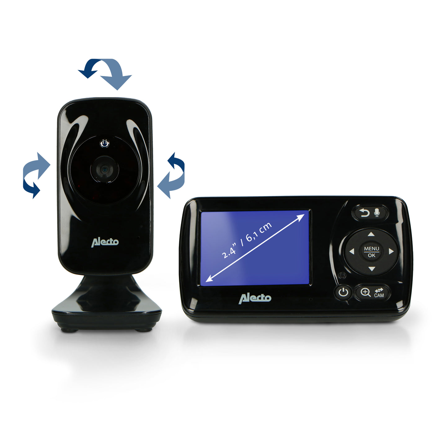 Alecto DVM71BK - Video baby monitor with 2.4" colour display, black