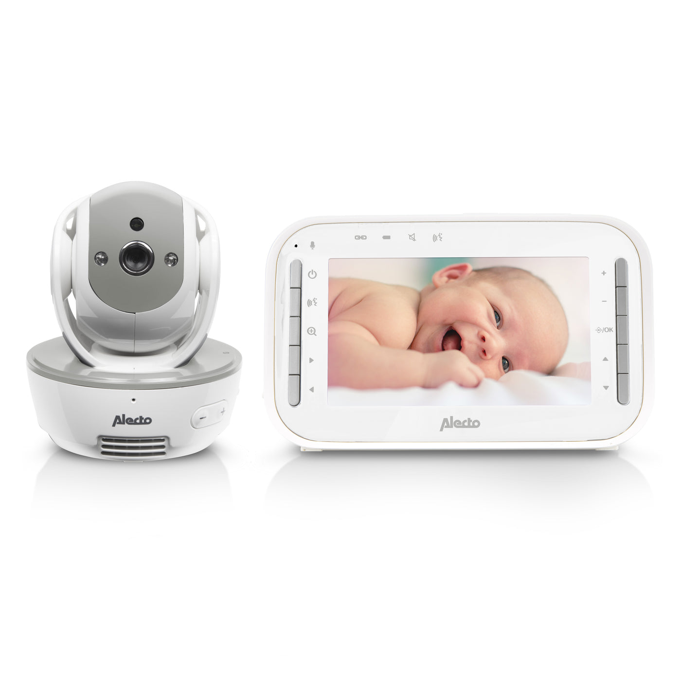 Alecto DVM200MGS - Video baby monitor with 4.3" colour display, white/grey