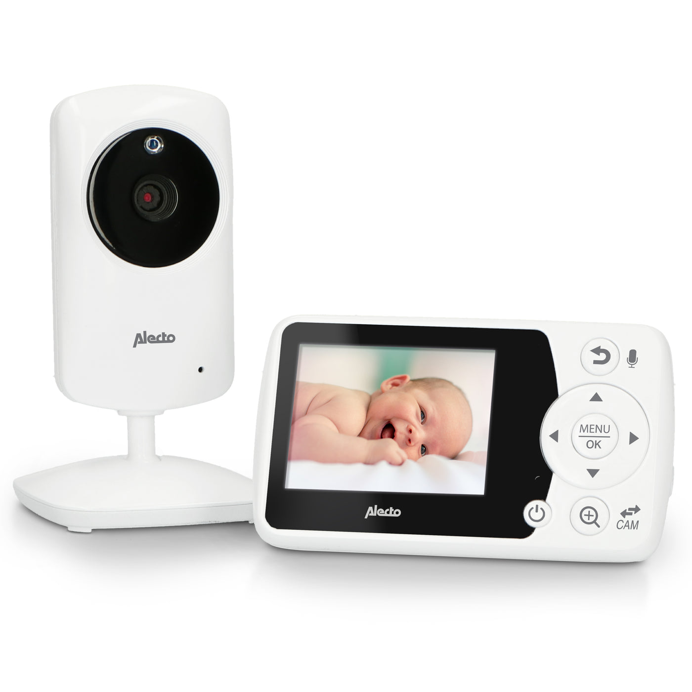 Alecto DVM-64 - Video baby monitor with 2.4" colour display, white