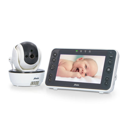 Alecto DVM200XL - Babyfoon met camera en 5" kleurenscherm, wit/antraciet