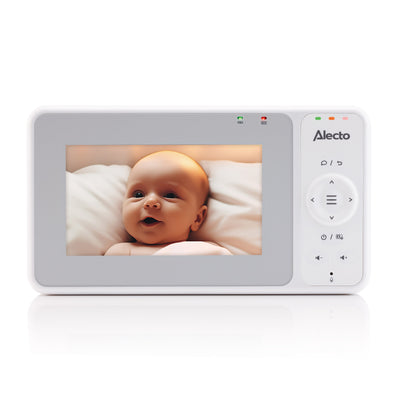 Alecto DVM2043 - Babyfoon met camera, groot 4,3" kleurenscherm en nachtlampje - Op afstand bestuurbaar - Wit