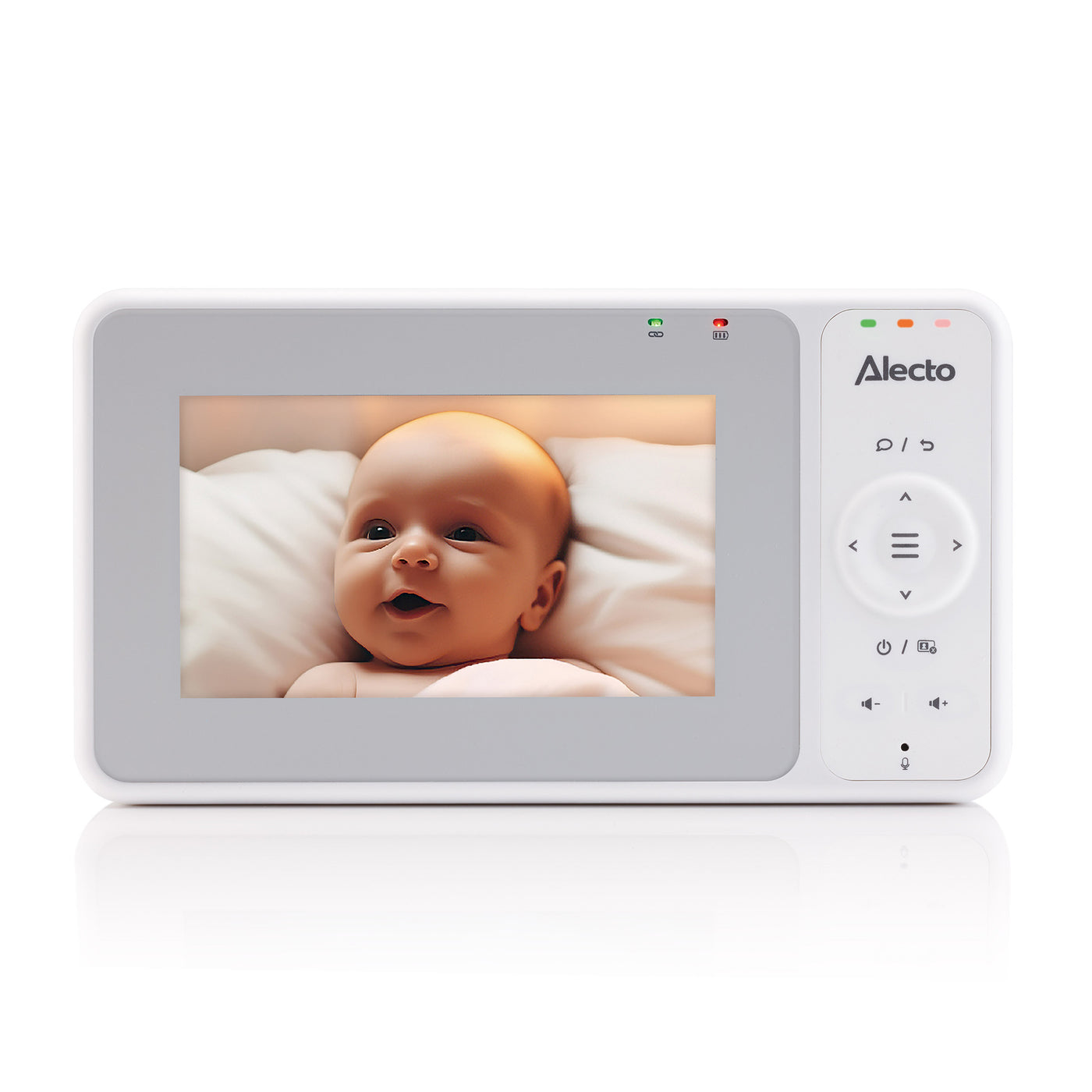 Alecto DVM2043 - Baby monitor with camera featuring a large 4.3" colour display and night light - Remote controlled - White