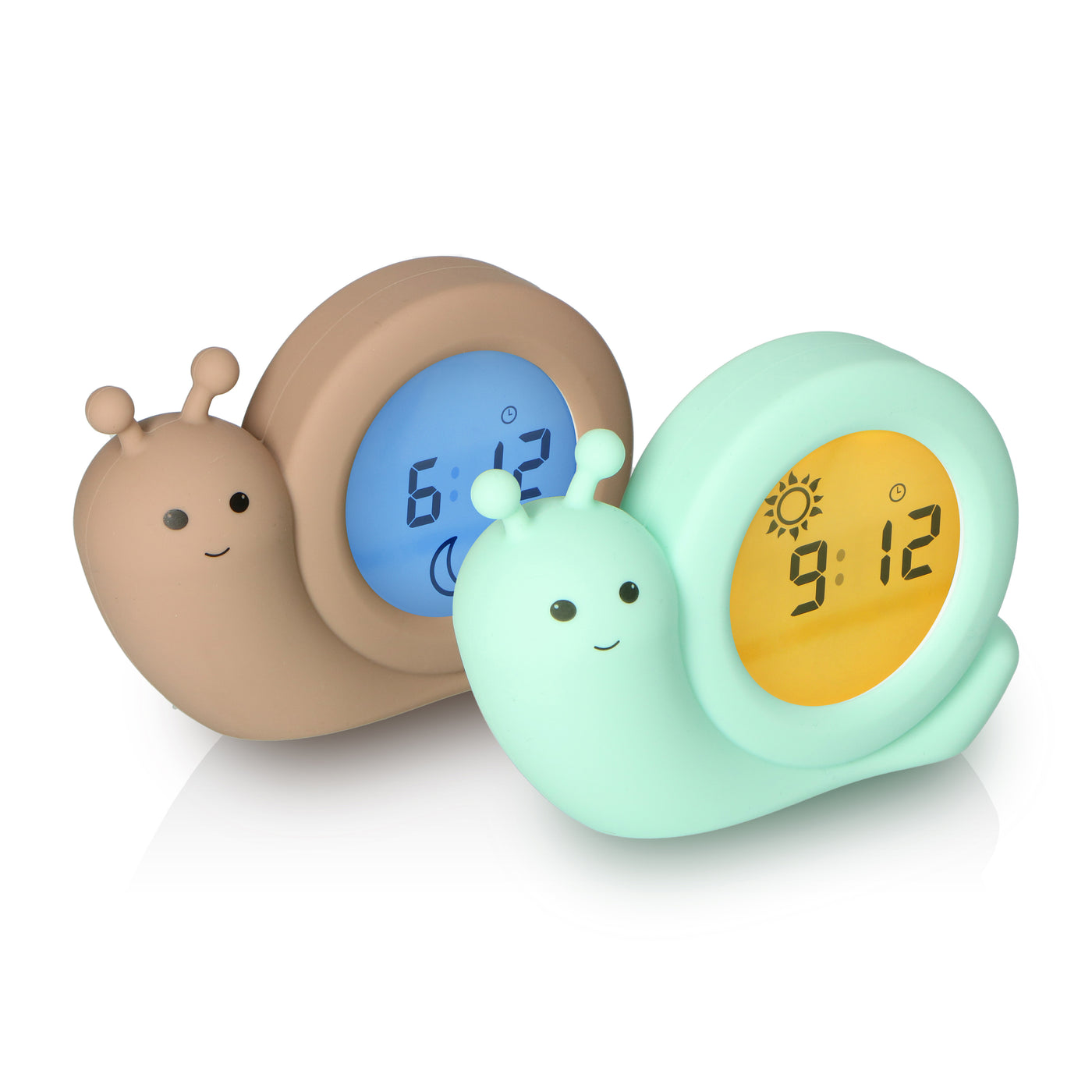 Alecto Baby BC110GN SIMON - Sleep trainer, night light and alarm clock, snail, mint green