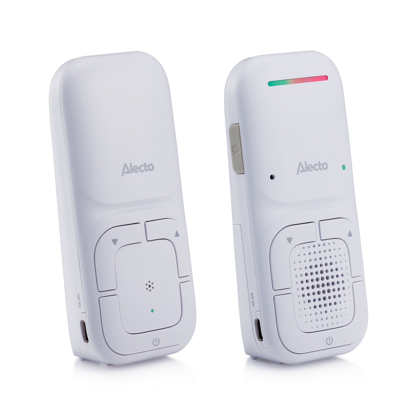 Alecto DBX130 - Modern Full Eco audio baby monitor with crystal-clear DECT sound quality and long standby time - White