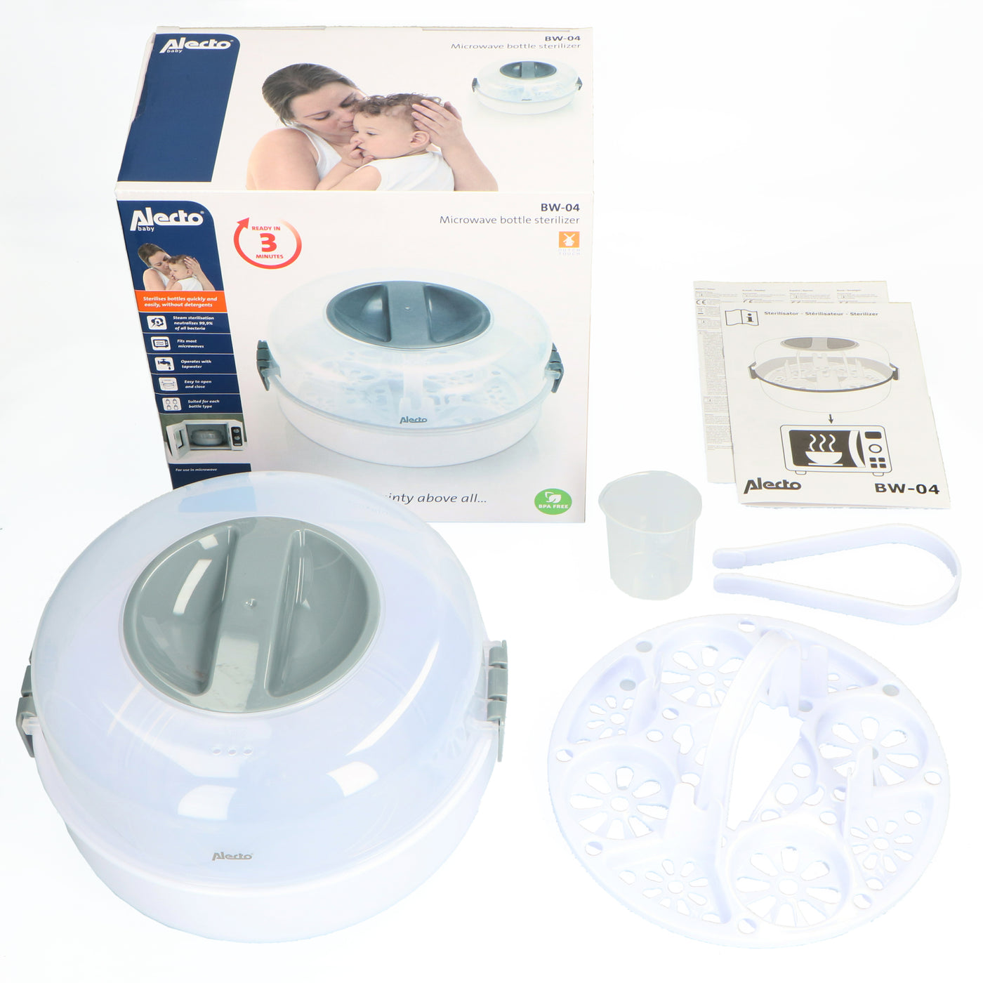 Alecto BW-04 - Microwave bottle sterilizer, white