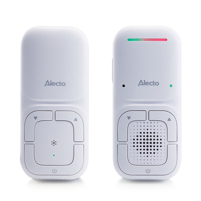 Alecto DBX130 - Modern Full Eco audio baby monitor with crystal-clear DECT sound quality and long standby time - White