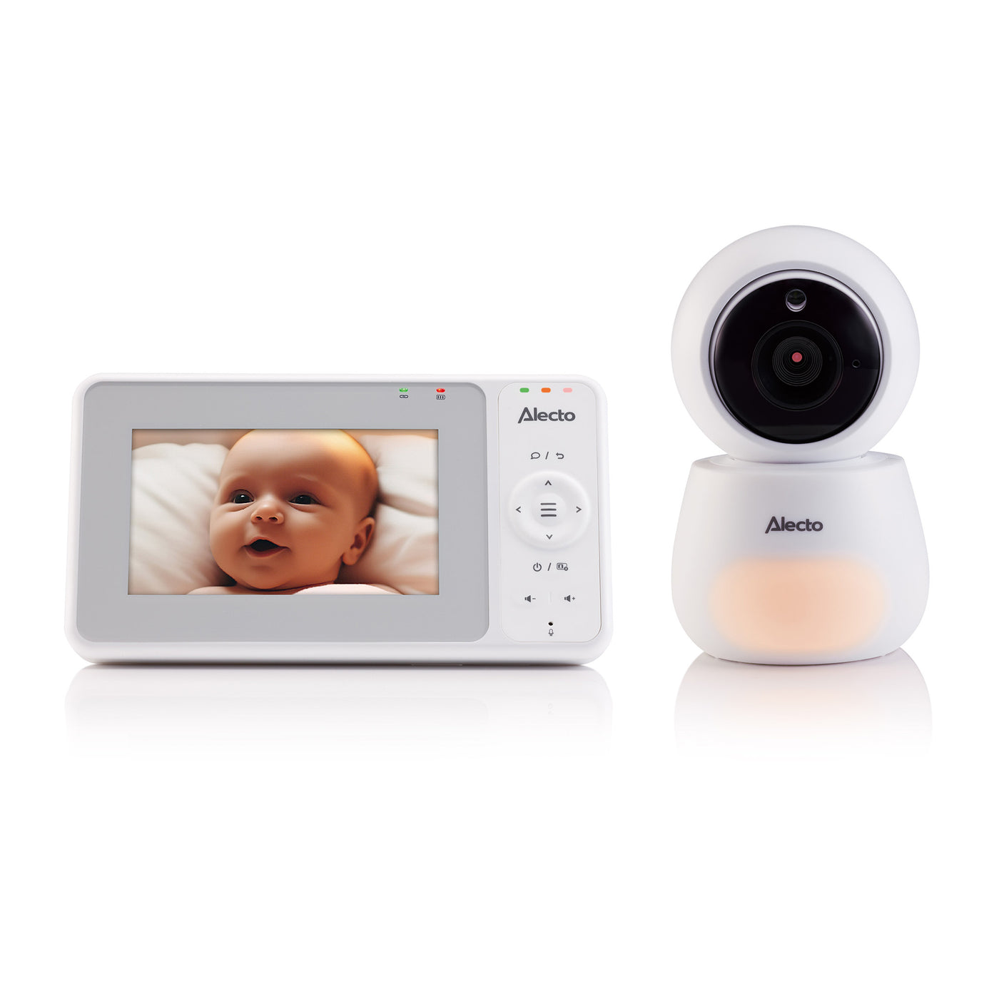 Alecto DVM2043 - Babyphone avec caméra, grand écran couleur 4,3" et veilleuse - Caméra télécommandée - Blanc