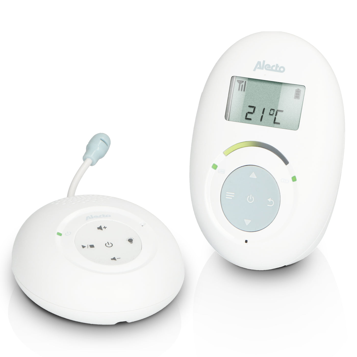 Alecto DBX120 - Full Eco DECT babyfoon met display - Wit/Lichtblauw