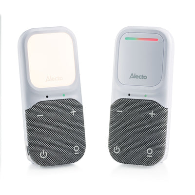 Alecto DBX135 - Moderne Full Eco audio babyfoon met heldere DECT-geluidskwaliteit, lange stand-by tijd en nachtlampje - Wit/Grijs