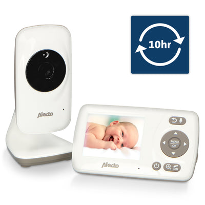 Alecto DVM-71 - Babyfoon met camera en 2.4" kleurenscherm, wit/taupe