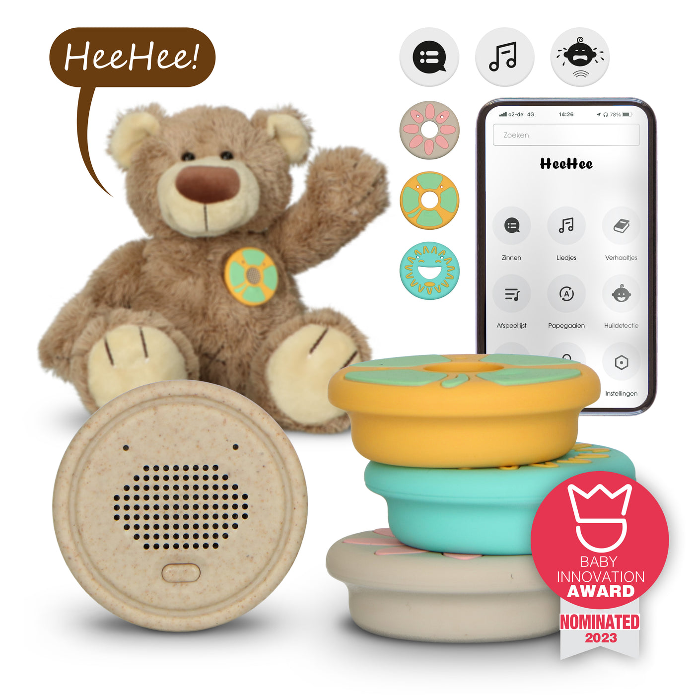 Alecto Baby HeeHee - Chat button, makes your cuddly toy an interactive friend