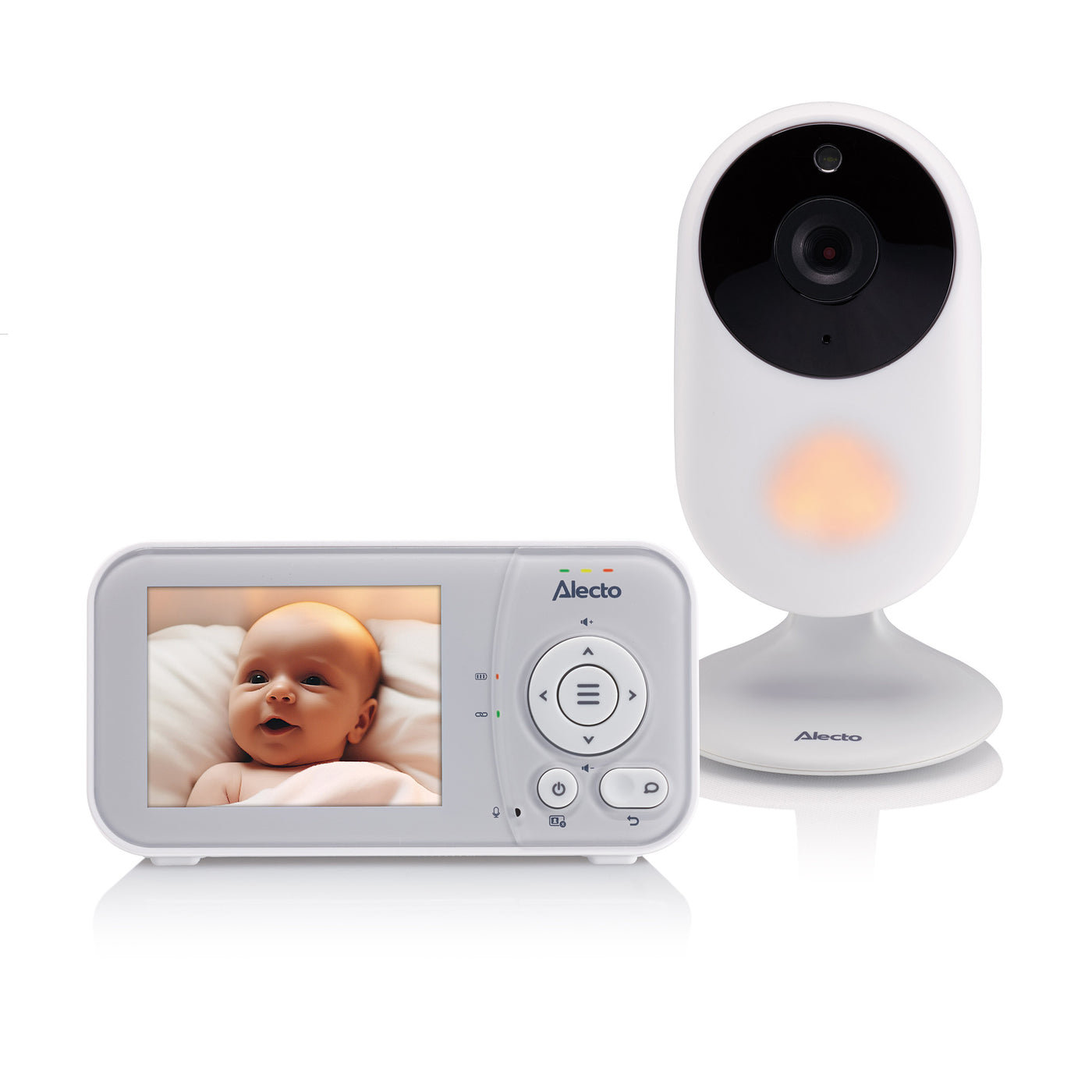 Alecto DVM2028 - Babyphone avec caméra et écran de 2.8" - Vision nocturne et affichage de la température - Blanc/Gris