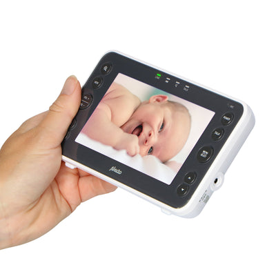 Alecto DVM200XL - Babyfoon met camera en 5" kleurenscherm, wit/antraciet