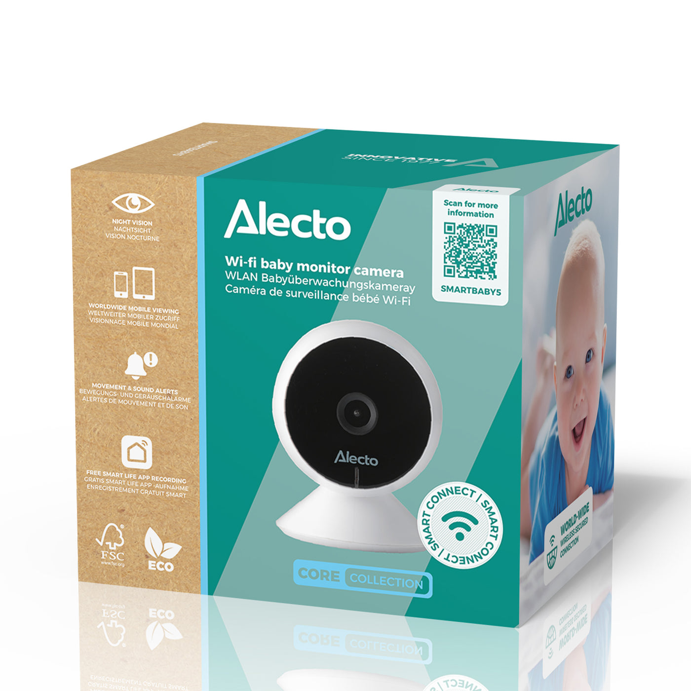 Alecto SMARTBABY5 - Wi-fi baby monitor with camera - White