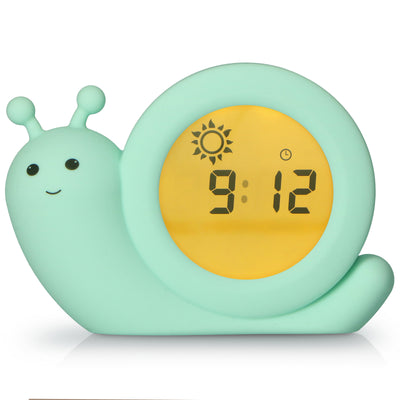 Alecto Baby BC110GN SIMON - Sleep trainer, night light and alarm clock, snail, mint green