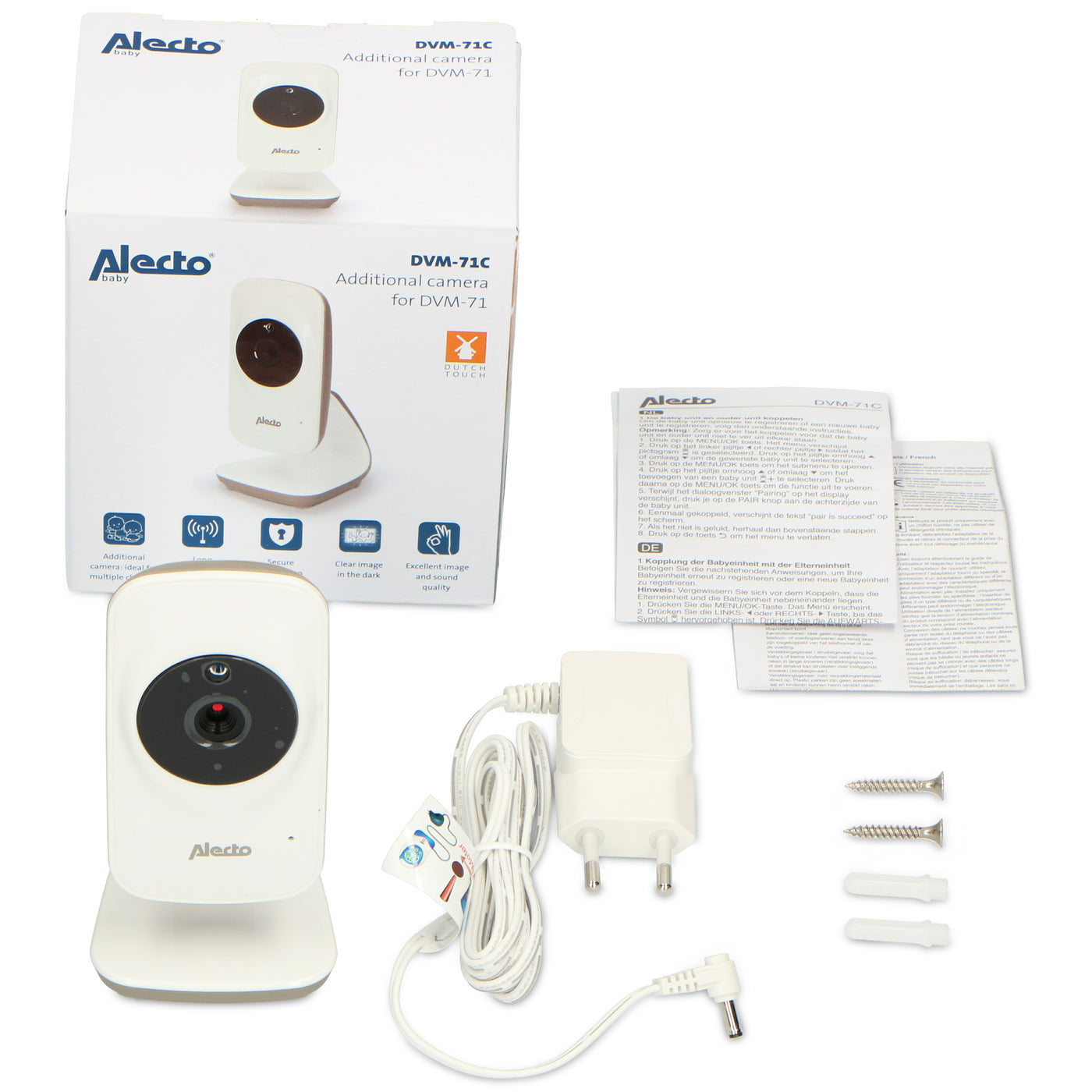 Alecto DVM-71 / DVM71BKC - Additional camera for DVM-71 / DVM71BK, white/Taupe