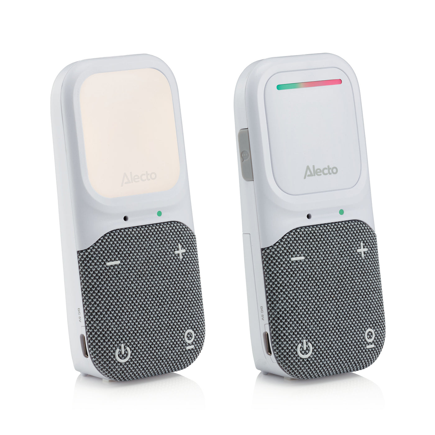 Alecto DBX135 - Moderne Full Eco audio babyfoon met heldere DECT-geluidskwaliteit, lange stand-by tijd en nachtlampje - Wit/Grijs