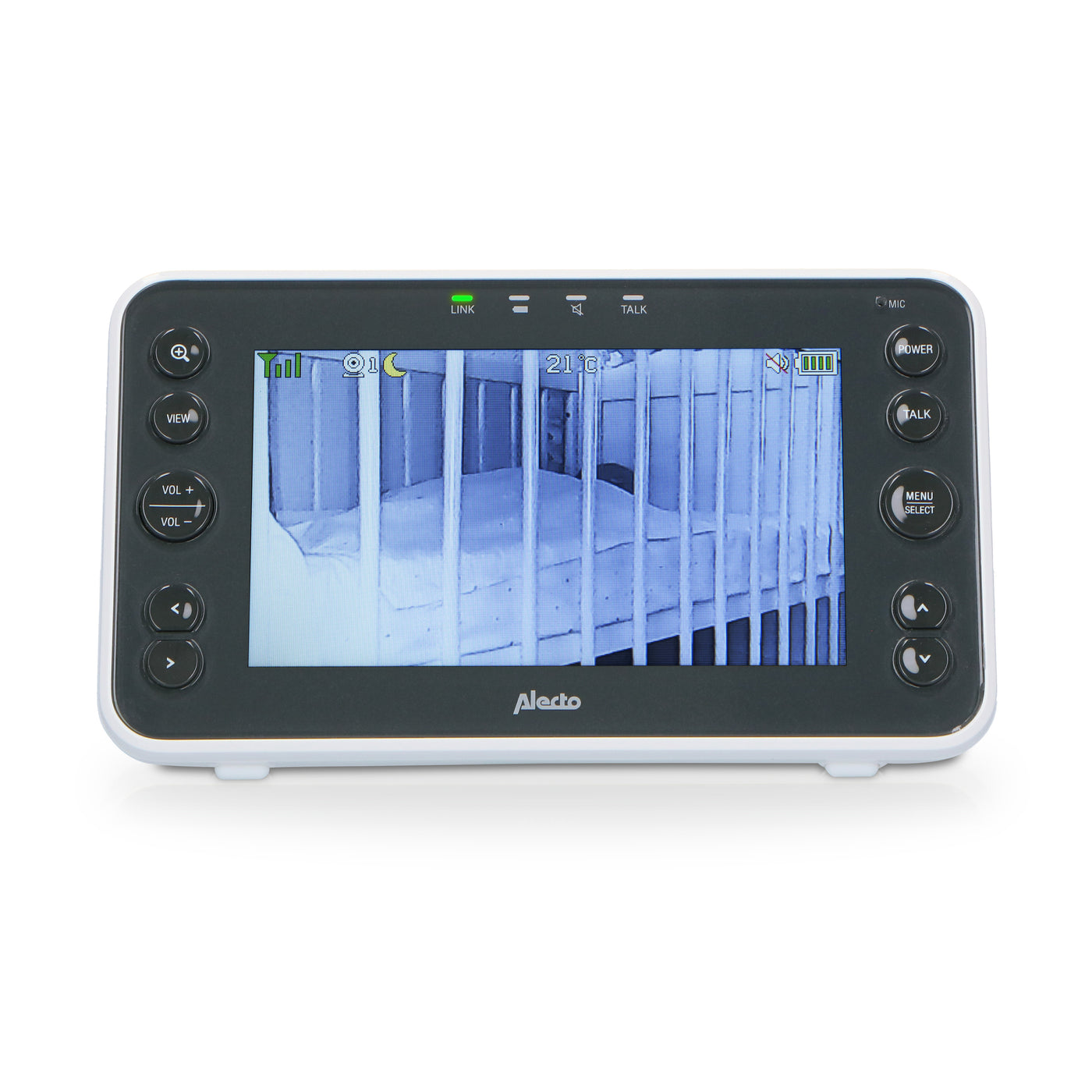 Alecto DVM200XL - Video baby monitor with 5" colour display, white/anthracite