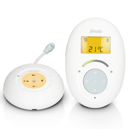 Alecto DBX120 - Full Eco DECT babyfoon met display, wit/blauw